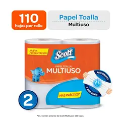 SCOTT - Papel Toalla Multiusos Pack 2 Rollos 110 Hojas