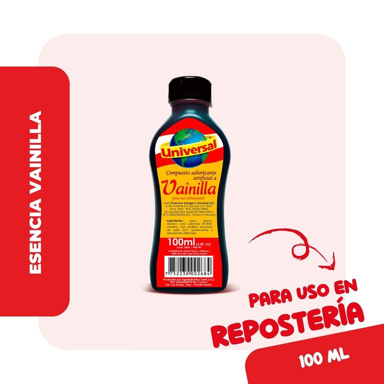 Esencia de Vainilla Universal Botella 100 mL
