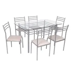 undefined - Juego de comedor 6 Sillas + Mesa De Vidrio