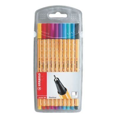 Lapiceros Stabilo Fine Pen Point 88 Estuche 10 Und