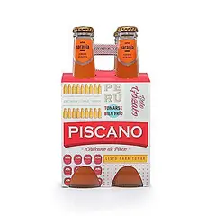 PISCANO - Chilcano de Pisco Piscano Sabor Naranja Pack 4 Botellas 355 mL