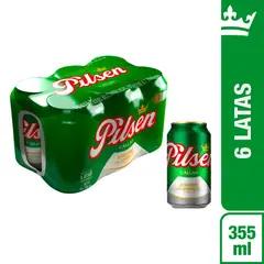 PILSEN - Cerveza en Lata Pack 6 Unidades 355 mL