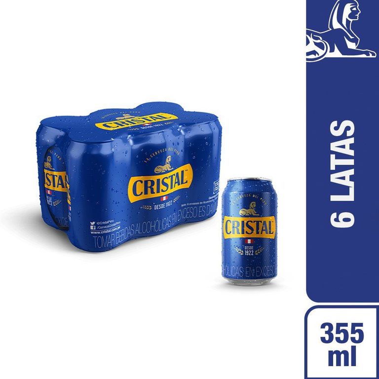 Cerveza Cristal Sixpack Lata 355 mL