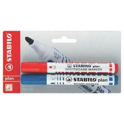 Plumones De Pizarra Stabilo Azul Y Rojo Empaque 2 Und