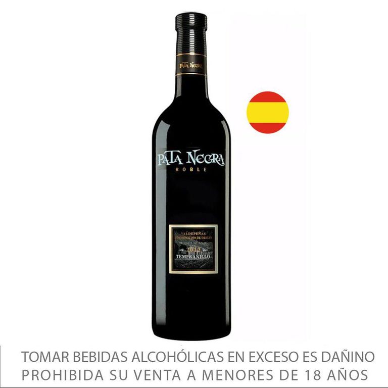 Vino Pata Negra Tinto Tempranillo Reserva Botella 750 mL
