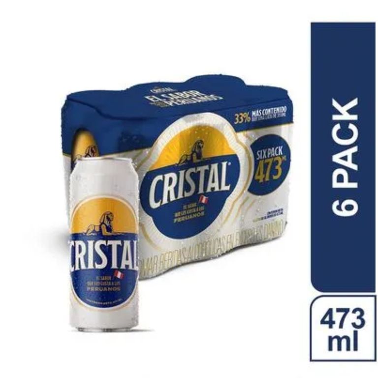 Cerveza Cristal Sixpack Lata 473 mL