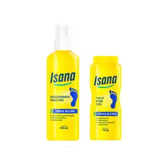 ISANA - Pack Desodorante Spray + Talco Para Pies Envases 150 mL y 140 g