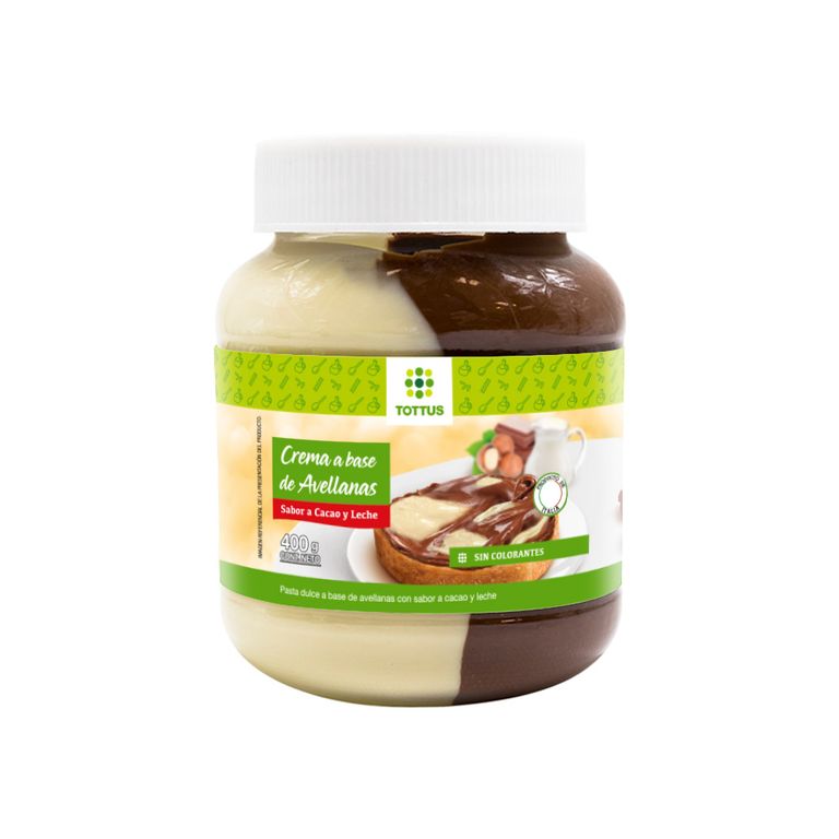 Crema de Avellanas Bicolor Tottus Envase 400 g