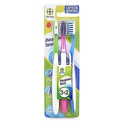 Cepillo Dental Tottus Masajeador Empaque 3 Und