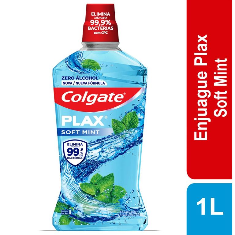 Enjuague Bucal Colgate Plax Splash Soft Mint Botella 1 L