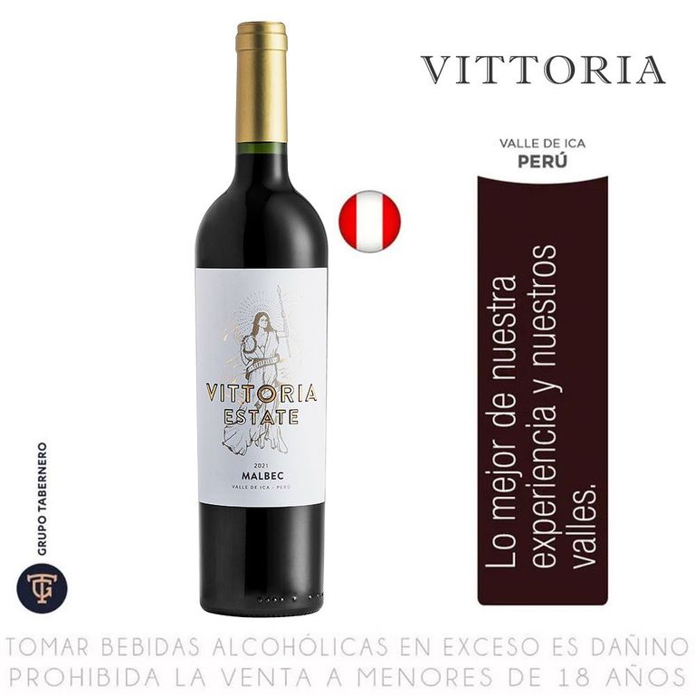 Vino Vittoria Malbec Botella 750 mL