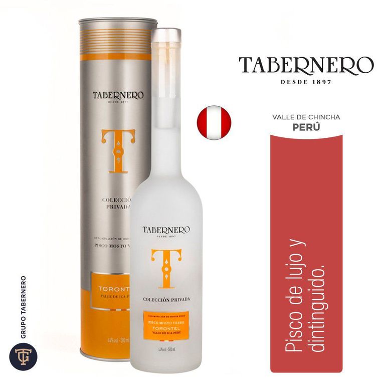 Pisco Mosto Verde Torontel Tabernero Botella 500 mL