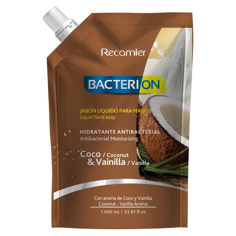 Jabón Líquido Bacterion Vainilla y Coco Doypack 1 L