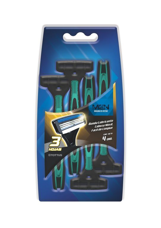Máquina de Afeitar Hombre Tottus Empaque 4 Und