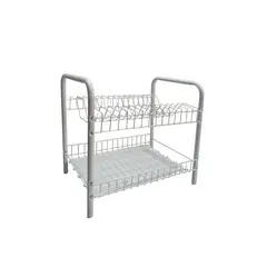 CASA JOVEN - Escurridor de Metal Alto 2 Niveles Recubierto