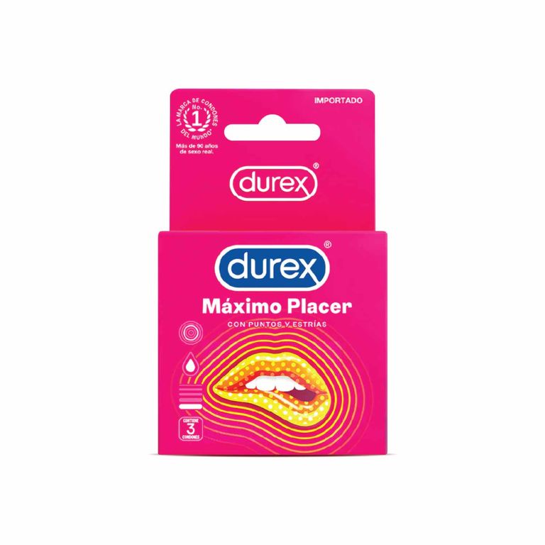Preservativos Durex Máximo Placer Caja 3 Und