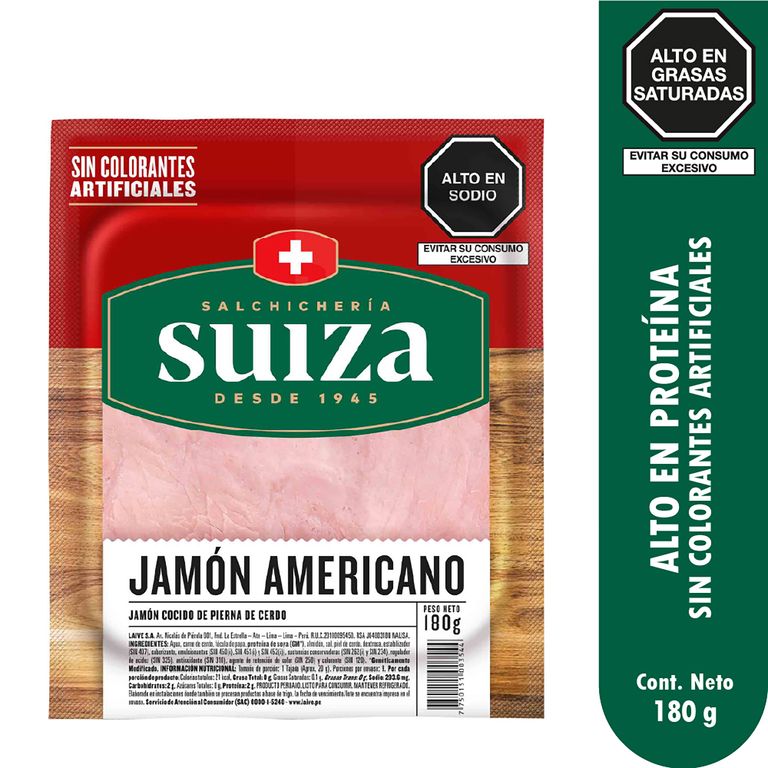 Jamón Americano Suiza Empaque 180 g