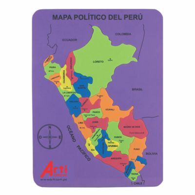 Juego Didáctico Arti Creativo Encaje Mapa Perú
