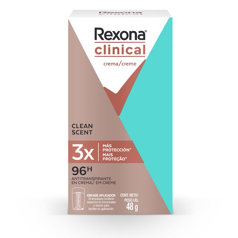 Antitranspirante en Crema Rexona Clinical Women Clean Scent Caja 48 g