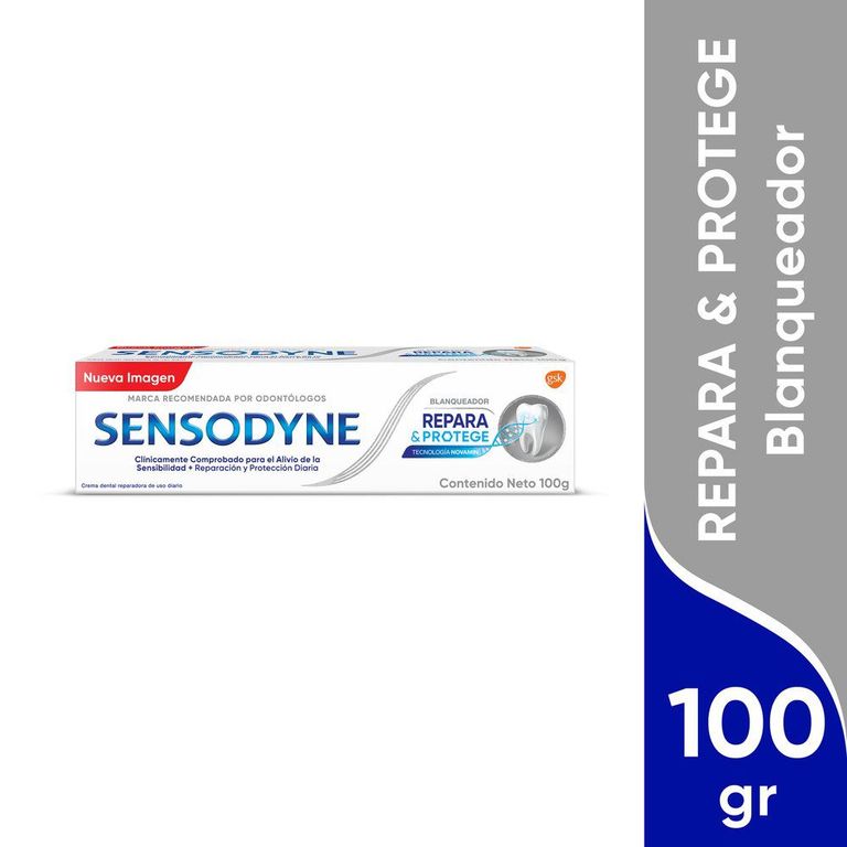 Crema Dental Sensodyne Blanqueadora Repara y Protege Caja 100 mL
