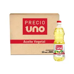 PRECIO UNO - Caja de Aceite 100% Soya Precio Uno Pack 12 Unidades 900 mL
