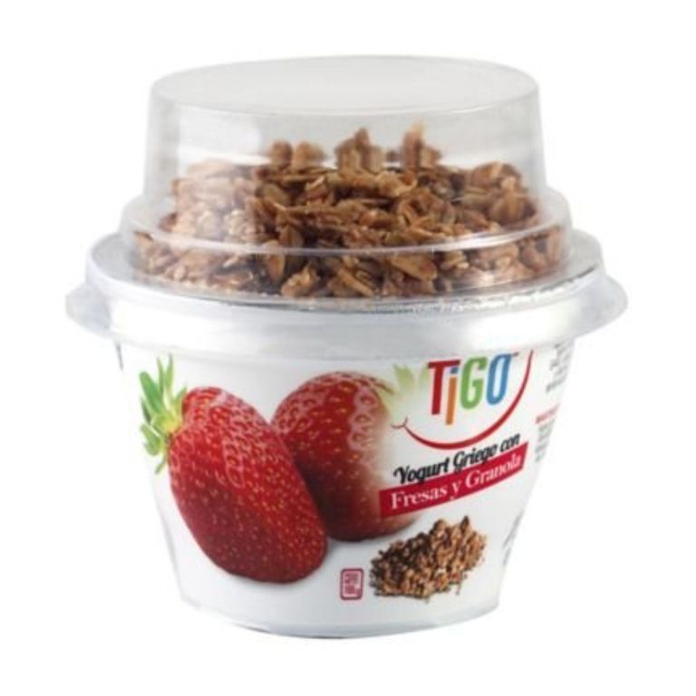 Yogurt Griego Tigo con Granola Fresa Envase 155 g