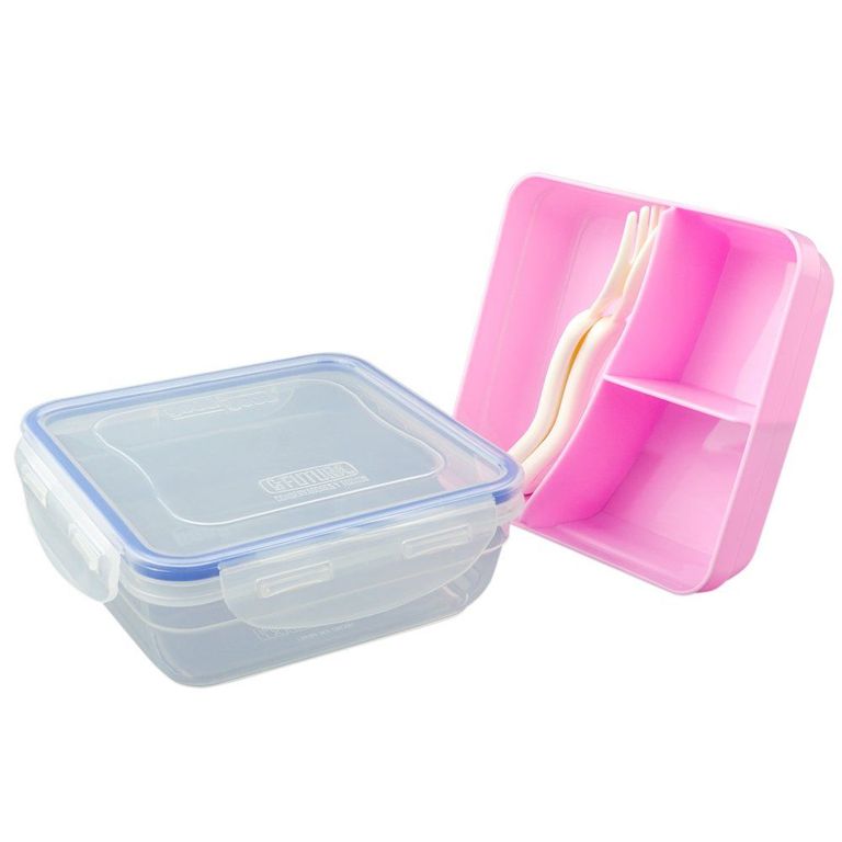 Set de Taper Alimentos para Viaje 3 Divisiones + Cubiertos Niña Basa