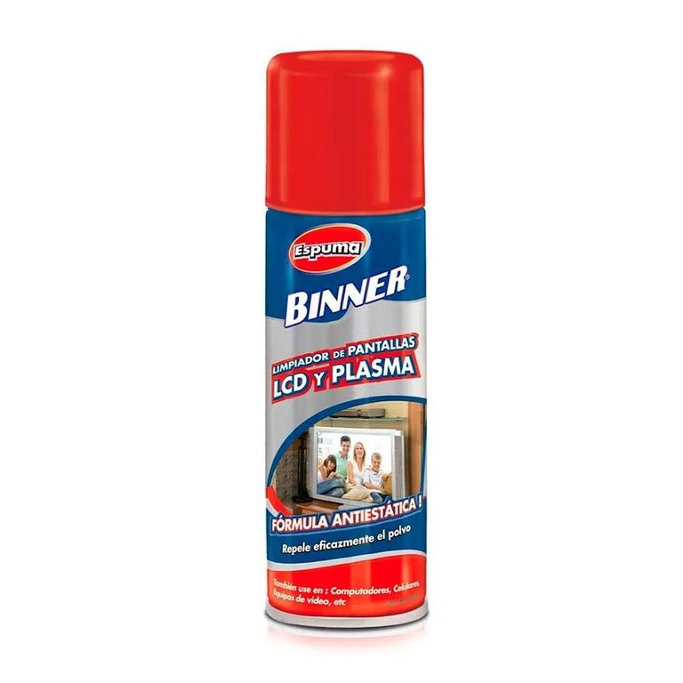 Limpiador en Aerosol Binner Pantallas LCD y Plasmas Envase 240 mL