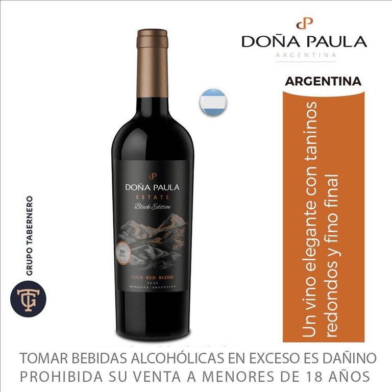 Vino Tinto Doña Paula Black Edition Botella 750 mL