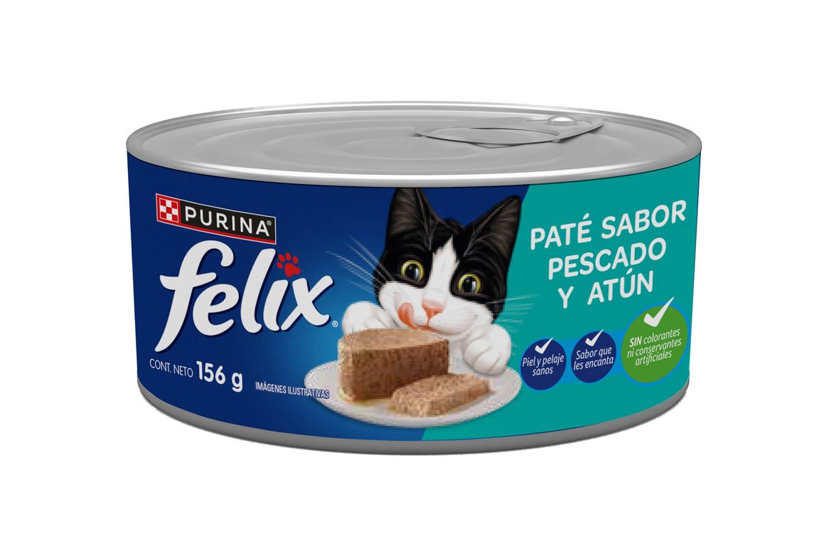 Paté Gatos Felix Pescado Atún Lata 156 g