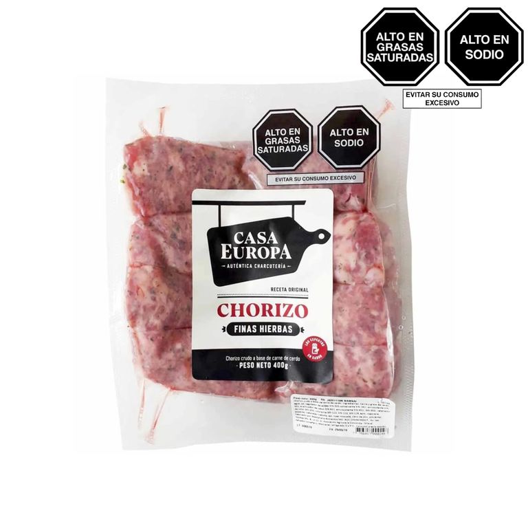 Chorizo Finas Hierbas Casa Europa Empaque 400 g