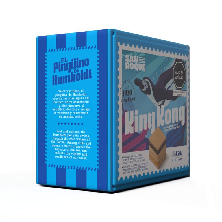 King Kong San Roque Manjar Piña y Maní Caja 450 g