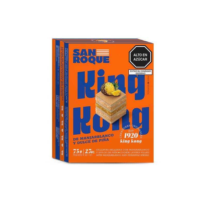 King Kong San Roque Manjar Piña Caja 75 g