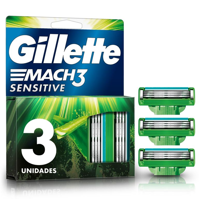 Repuesto Máquina Afeitar Gillette Mach3 Sensitive Caja 3 Und