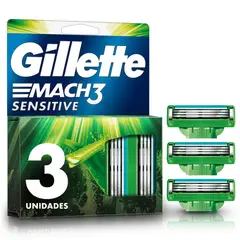 GILLETTE - Repuesto Máquina De Afeitar Mach3 Sensitive Caja 3 Und
