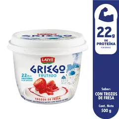 LAIVE - Yogurt Laive Griego Fresa Envase 500 g