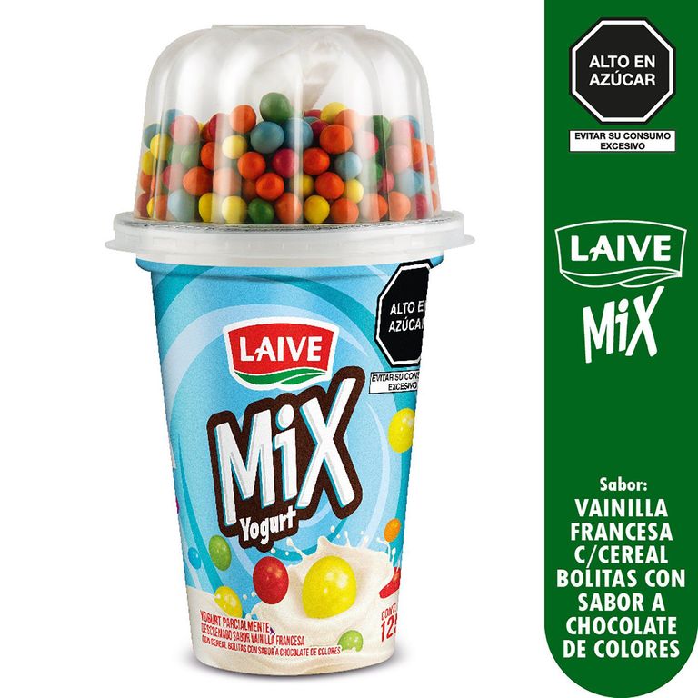 Yogurt Mix Laive Vainilla con Bolitas de Colores Envase 125 g