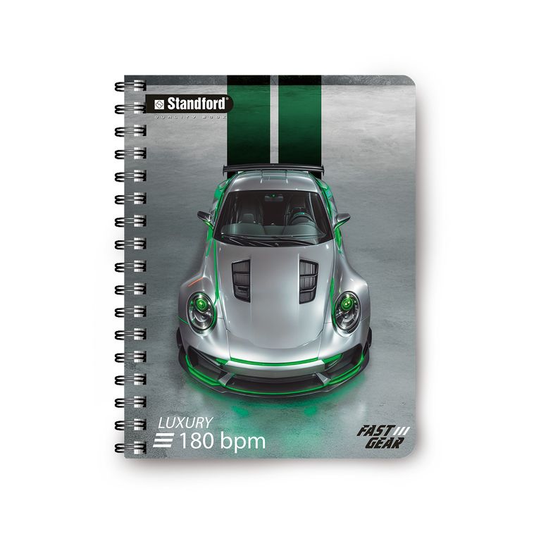 Cuaderno Espiralado A4 Cuadriculado Quality Fast Gear 160 Hojas