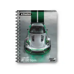 STANDFORD - Cuaderno Espiralado A4 Cuadriculado Quality Fast Gear 160 Hojas