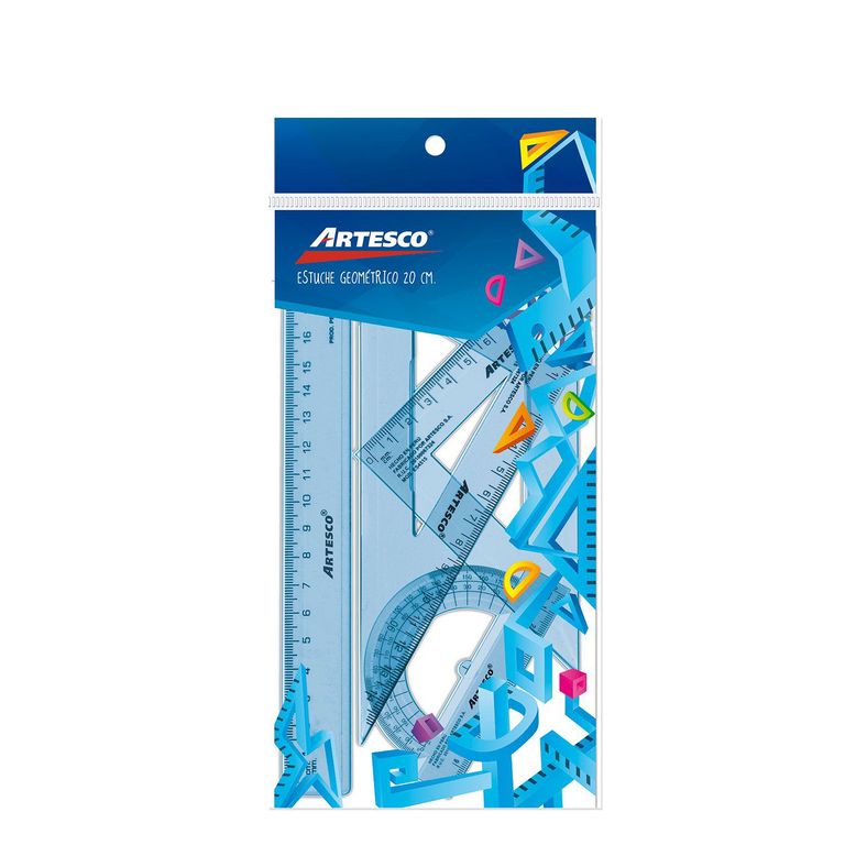 Estuche Geométrico Artesco 20cm Empaque 4 Und
