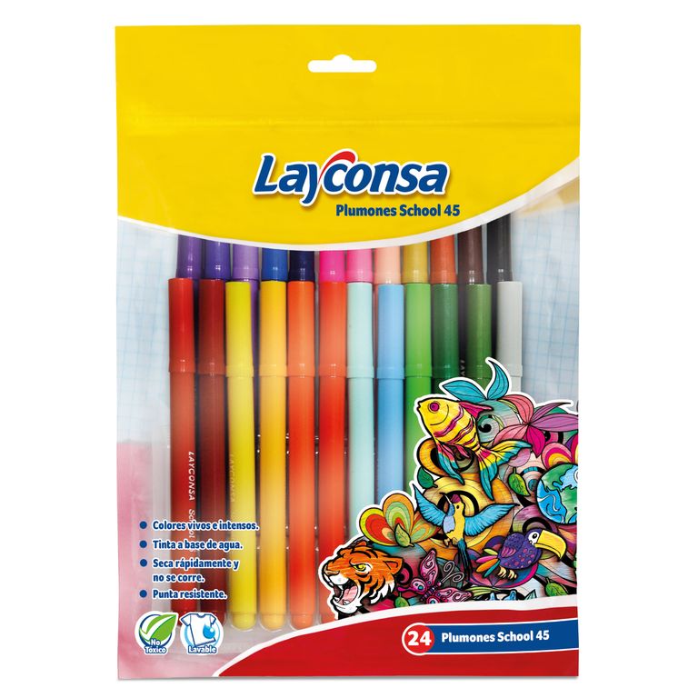 Plumones Layconsa School 45 Empaque 24 Und