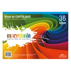 KIMBERLY - Block Cartulina Arcoíris Macedonia 170 g 36 Hojas