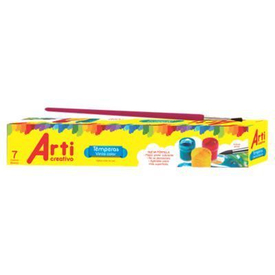 Témperas Arti Creativo Escolar + Pincel Empaque 8 Und