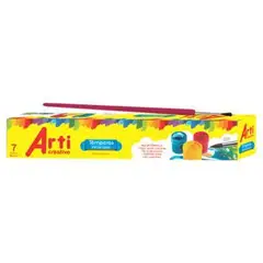 ARTI CREATIVO - Témperas Arti Creativo Escolar + Pincel Empaque 8 Und