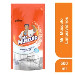 MR MUSCULO - Limpiador Líquido Vidrios Y Multiusos Doypack 500 mL