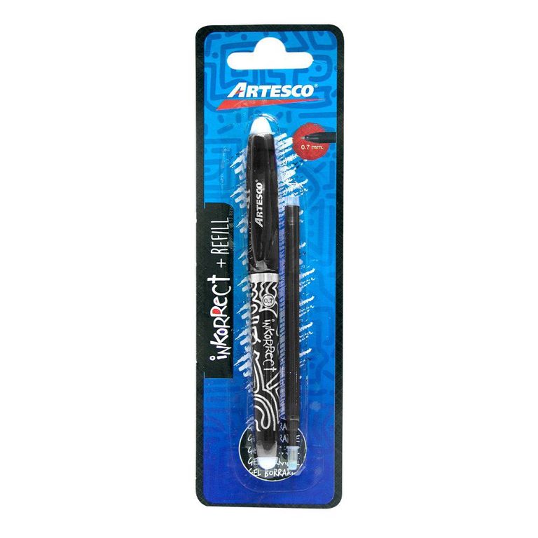 Lapicero Artesco Inkorrect Tinta Borrable Color Negro