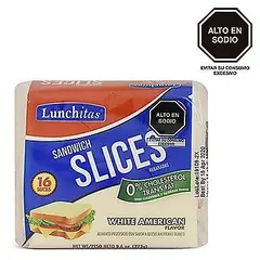 LUNCHITAS - Queso White American en Rodajas Lunchitas Empaque 272 g