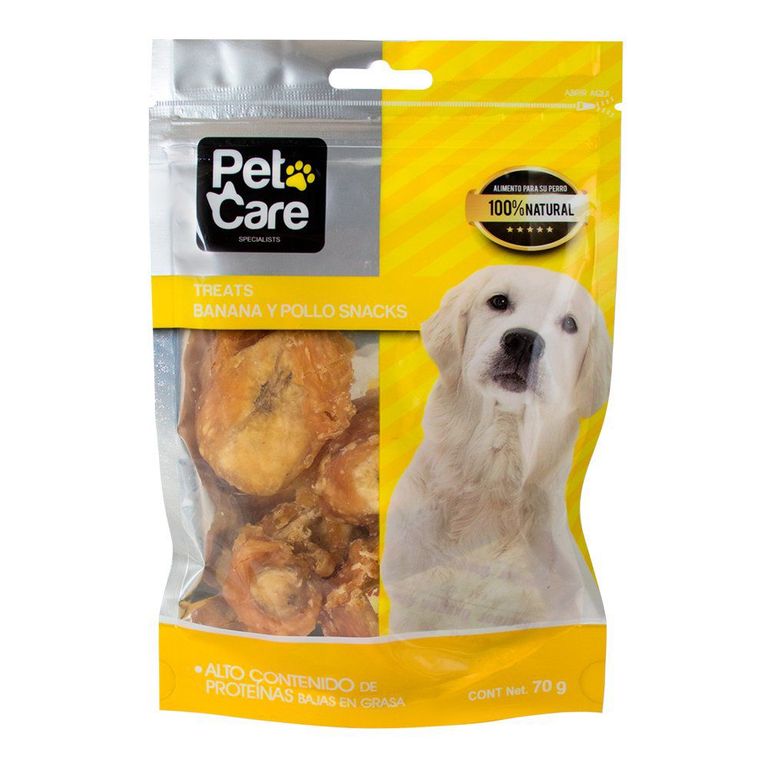 Snack Perros Pet Care Treats Banana Pollo Doypack 70 g