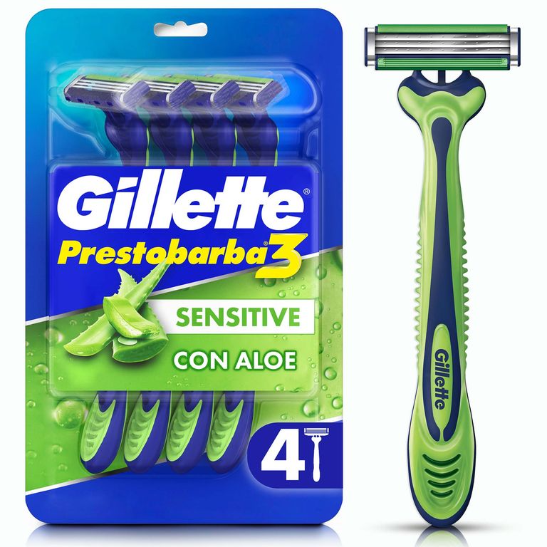 Máquina de Afeitar Gillette Prestobarba3 Sensitive Empaque 4 Und