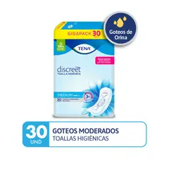TENA - Toallas Higiénicas Discreer Medium Empaque 30 Und